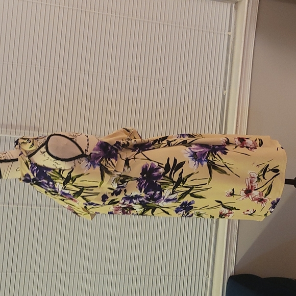Bebe XL Yellow/Purple Floral Dress - Picture 6 of 12